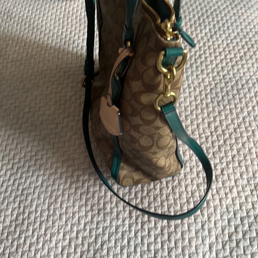 Coach Peyton Signature convertible bag jade/khaki - Picture 6 of 13